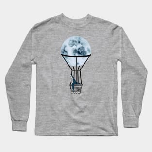 Whale Moon Design Long Sleeve T-Shirt